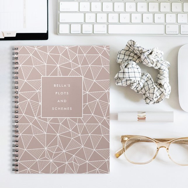 Caderno Espiral Plots e esquemas personalizados padrão geométrico (Criador carregado)