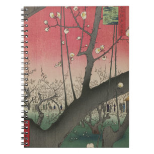 Caderno Espiral Plum Estate Japonês Edo Woodblock Plum