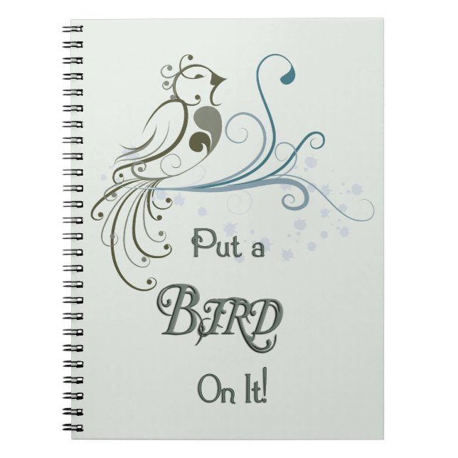 Caderno Espiral Pnha um pássaro sobre ele (Frente)