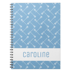 Caderno Espiral Pó Blue Lacrosse Adesivos Brancos