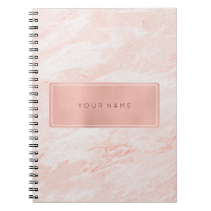 Caderno Espiral Pó Dourado Rosa Rosa Retangular Magra Retangular M