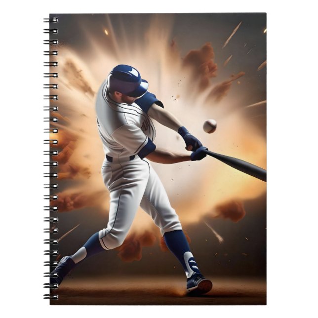 Caderno Espiral Pó E Glória: Baseball Na Corrida Doméstica (Frente)