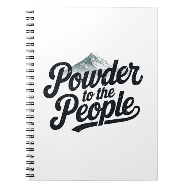 Caderno Espiral "Pó para as Pessoas" Retro Snowboard & Ski (Frente)