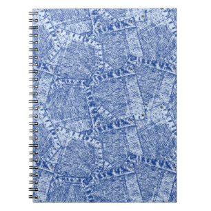 Caderno Espiral Pockets abstrato Denim - Padrão sem costura