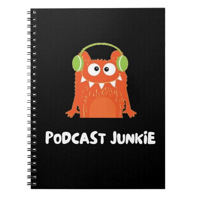 Caderno Espiral Podcast junkie (Frente)