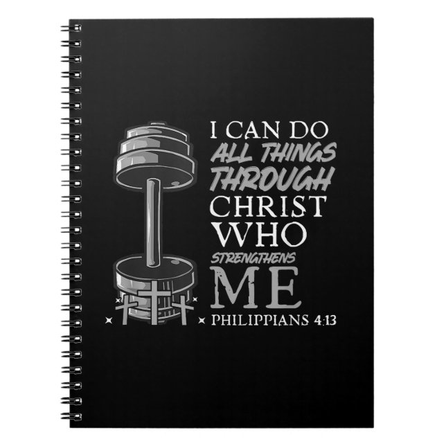 Caderno Espiral Pode Fazer Tudo O Que Há Com A Bíblia Cristã Gym (Frente)