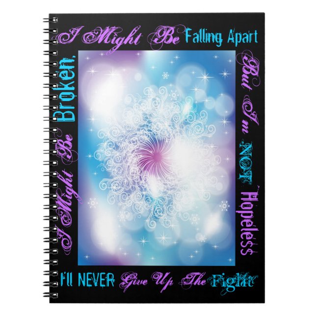 Caderno Espiral Pôde quebrar-se mas o Diário nao impossível do (Frente)