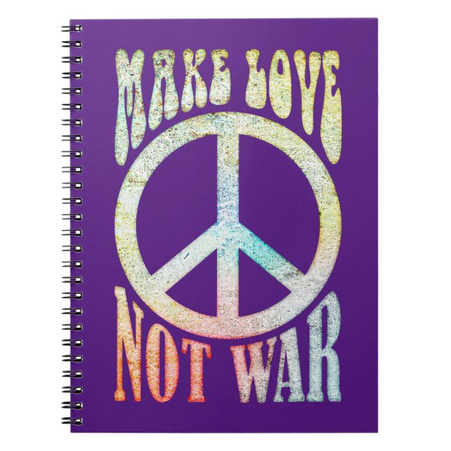 Caderno Espiral Poder das Flores Paz - Faça Amor Não Guerra 1 (Frente)
