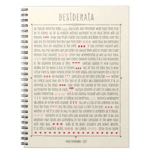 Caderno Espiral Poema inspirado dos Desiderata