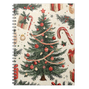 Caderno Espiral Poinsettia Padrão Floral de Natal (4)