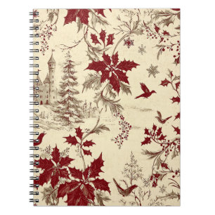 Caderno Espiral Poinsettia Padrão Floral de Natal (8)