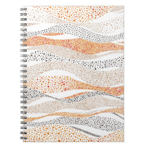 Caderno Espiral Pointilismo Wavy Polka: Têxtil de Doodle Cute