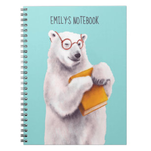 Caderno Espiral Polar Bear Book Lover Nerdy