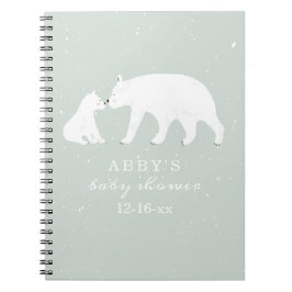 Caderno Espiral Polar Bear Snow Boy Mama Chá de fraldas