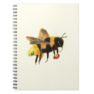 Caderno Espiral pólen de carregando de abelha
