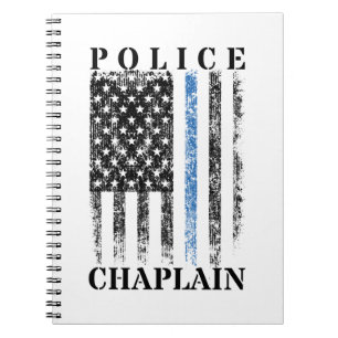 Caderno Espiral Polícia Chaplain American Flag