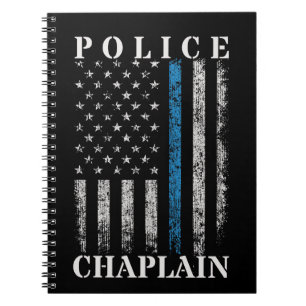 Caderno Espiral Polícia Chaplain - Bandeira Americana