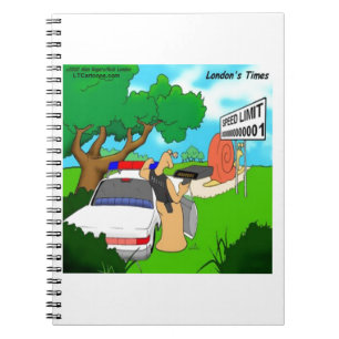 Caderno Espiral Policial de Trânsito Lesma Engraçado