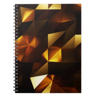 Caderno Espiral Polígono Dourado: renderização de Abstrato 3D