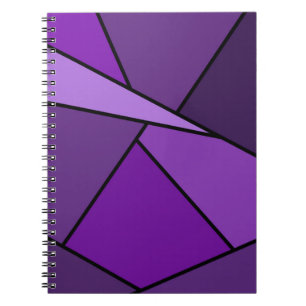 Caderno Espiral Polígono roxos abstratos