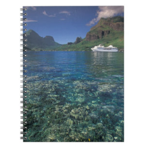 Caderno Espiral Polinésia Francesa, Moorea. Cooks Bay. Navio de c