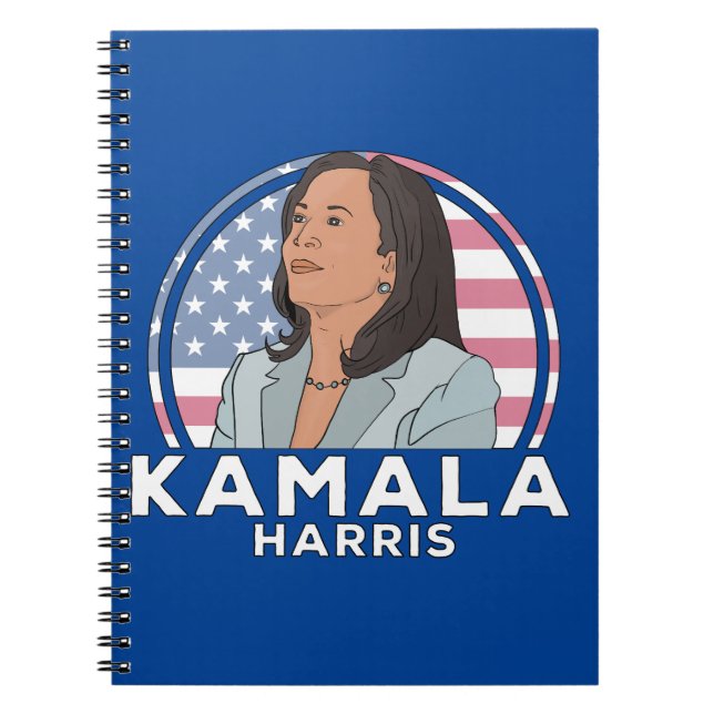 Caderno Espiral Política Kamala Harris (Frente)