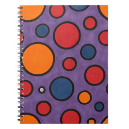 Caderno Espiral Polka-Dot Vermelho e Laranja