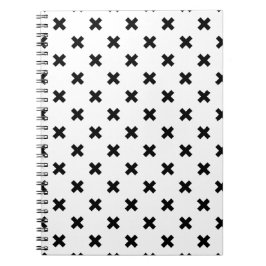 Caderno Espiral Polka preto cruza em branco