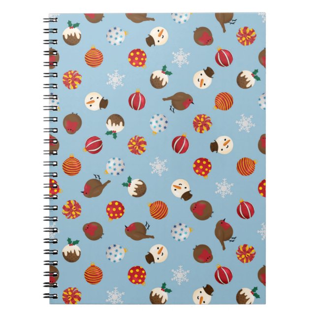 Caderno Espiral Polkadots de Natal Ditzy (Frente)