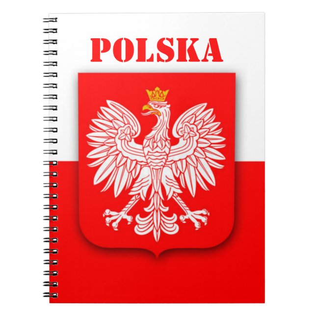 Caderno Espiral Polônia Flag Patriótico Soccer Polska Viagem Europ (Frente)