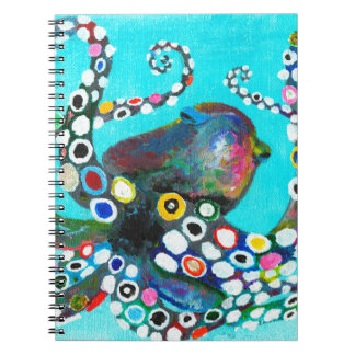 Caderno Espiral Polvo colorido ilustração pintura desenhada à mão