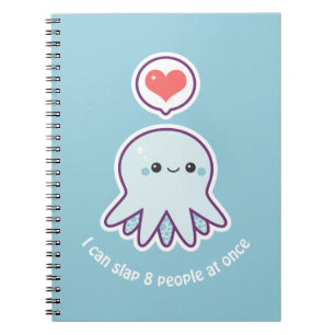 Caderno Espiral Polvo do azul de Kawaii