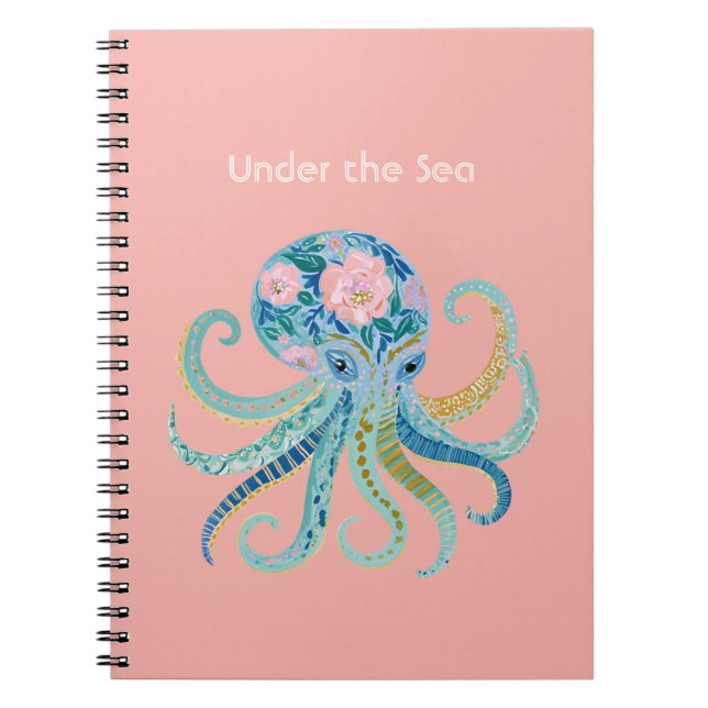 Caderno Espiral Polvo Floral Azul (Frente)