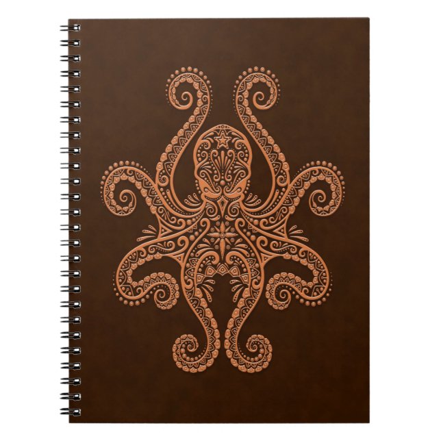 Caderno Espiral Polvo intrincado de Brown (Frente)