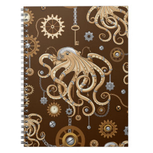 Caderno Espiral Polvo Steampunk Retro Fantasia Mecânica
