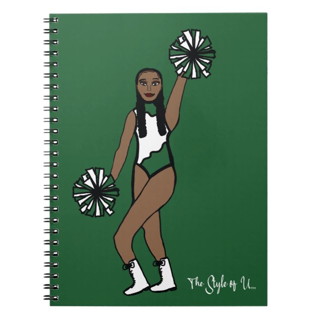 Caderno Espiral Pom Dancer - Ênfase Verde Branco P (Frente)