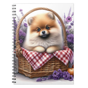 Caderno Espiral Pomerânia Cão Cachorro Cachorro Aquarela Picnic