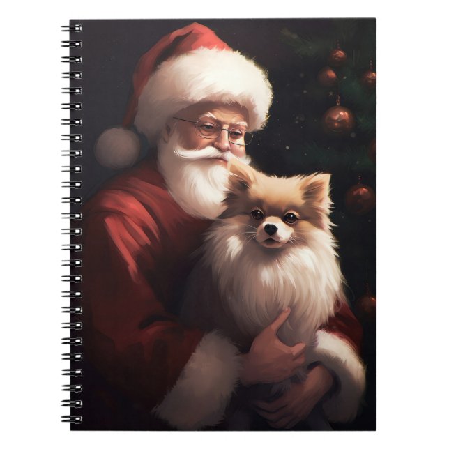 Caderno Espiral Pomerânia com Papai Noel Natal Festivo (Frente)
