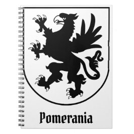 Caderno Espiral Pomeranian Coat of Arms Black and White Heraldic