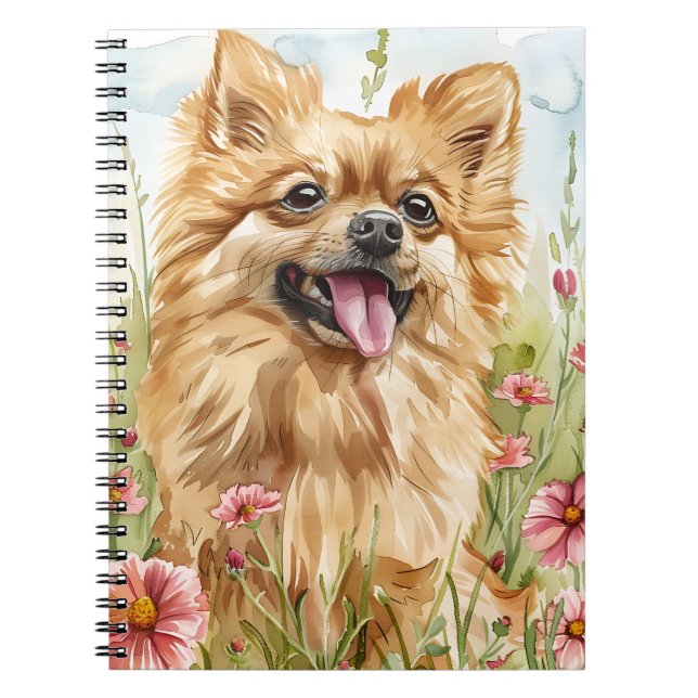 Caderno Espiral Pomeranian Journal – Dog Mom Notes (Frente)