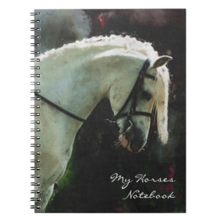 Caderno Espiral Pônei cinzento da mostra