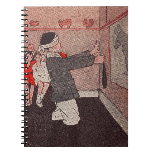 Caderno Espiral Ponha a cauda Donkey (Frente)