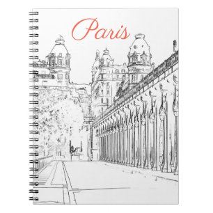 Caderno Espiral Pont de Bir-Hakeim sobre o Sena - Paris, França