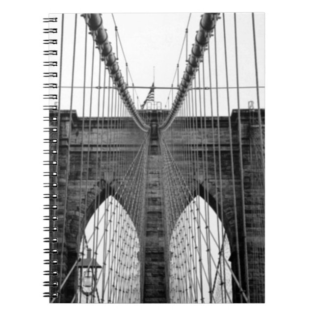 Caderno Espiral Ponte Black White Brooklyn Nova York (Frente)