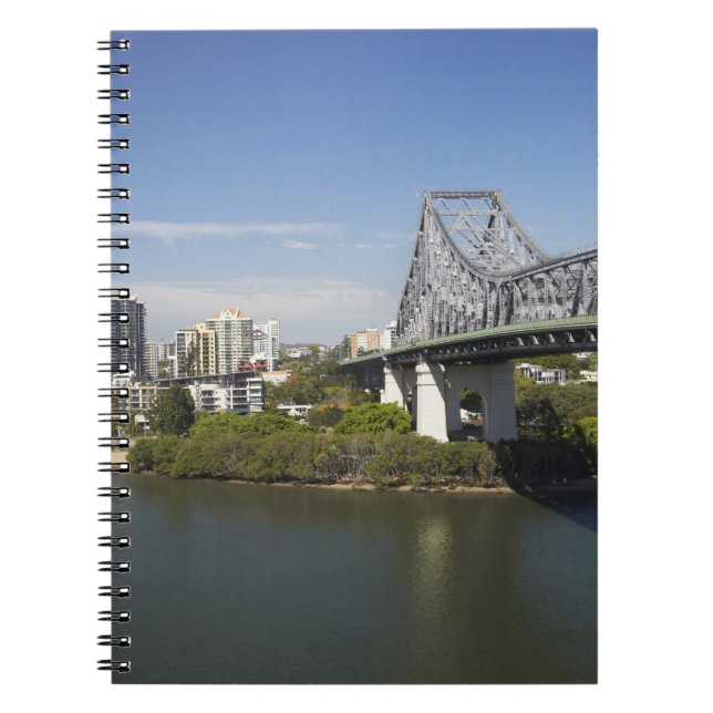 Caderno Espiral Ponte da História, Rio Brisbane e Kangaroo (Frente)