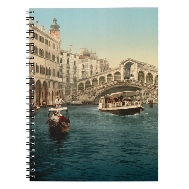 Caderno Espiral Ponte de Rialto e canal grande, Veneza (Frente)