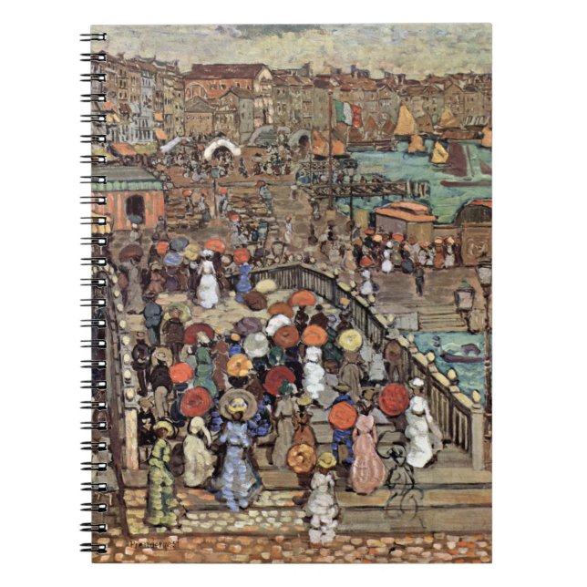 Caderno Espiral Ponte Della Paglia, Veneza de Maurice Prendergast (Frente)