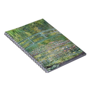Caderno Espiral Ponte Japonesa de Claude Monet Arte de Nenúfar