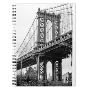 Caderno Espiral Ponte Manhattan em preto e branco