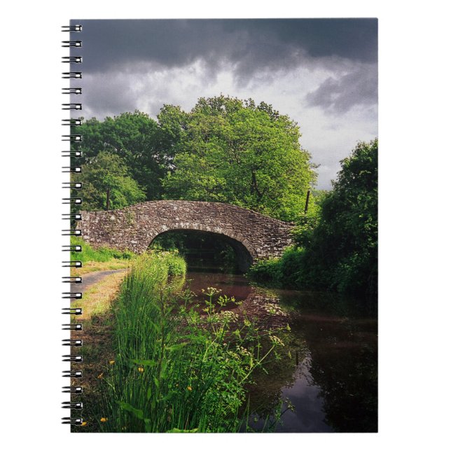 Caderno Espiral Ponte sobre Canal em Brecon, País de Gales (Frente)